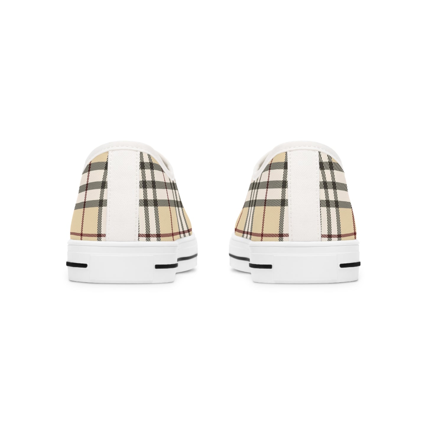 Tan Tartan Women's Low Top Sneakers