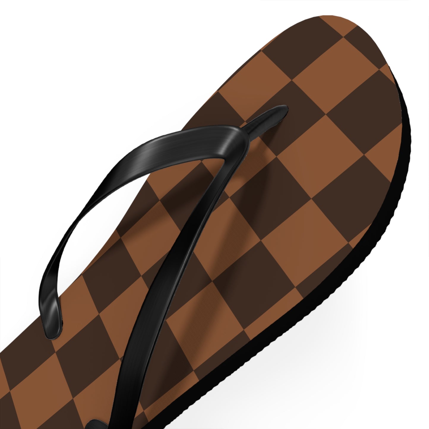 Brown Checkerboard Women's Flip Flops