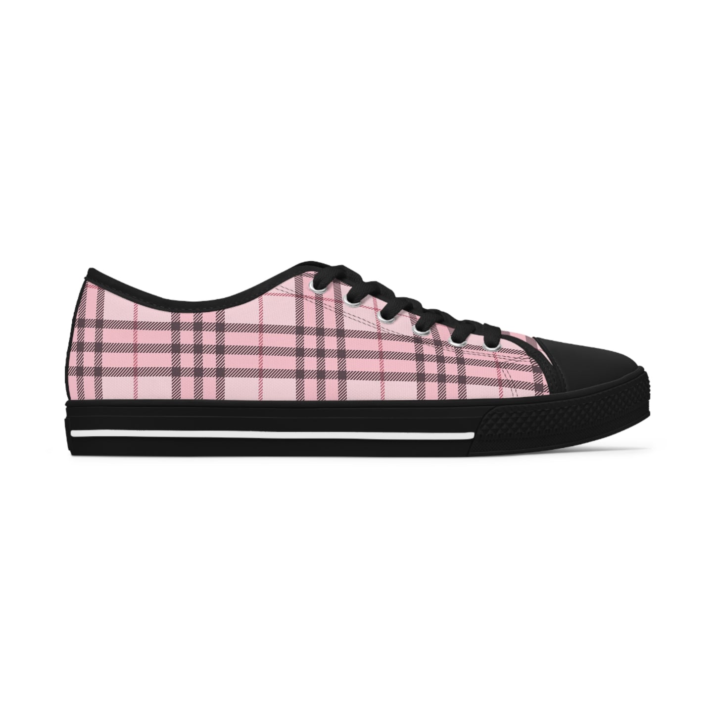 Pink Tartan Women's Low Top Sneakers