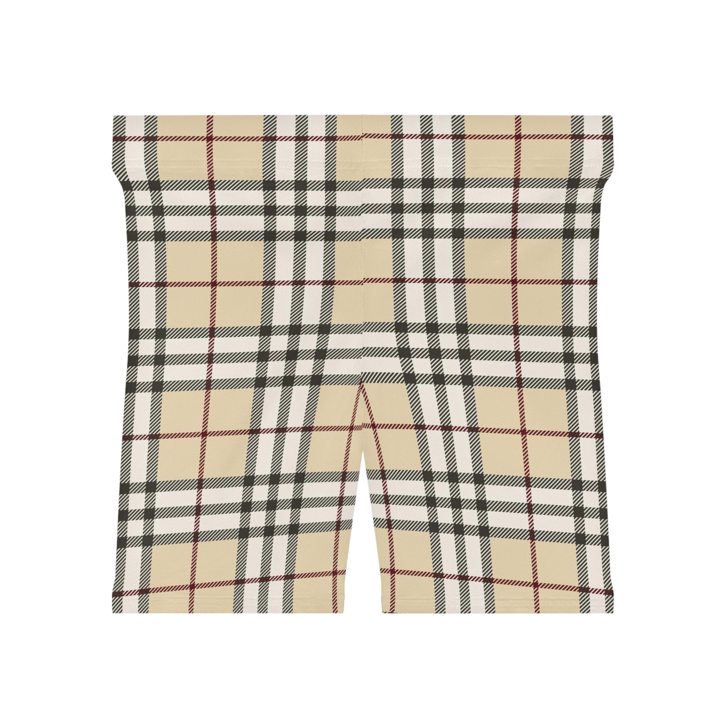 Tan Tartan Women's Biker Shorts