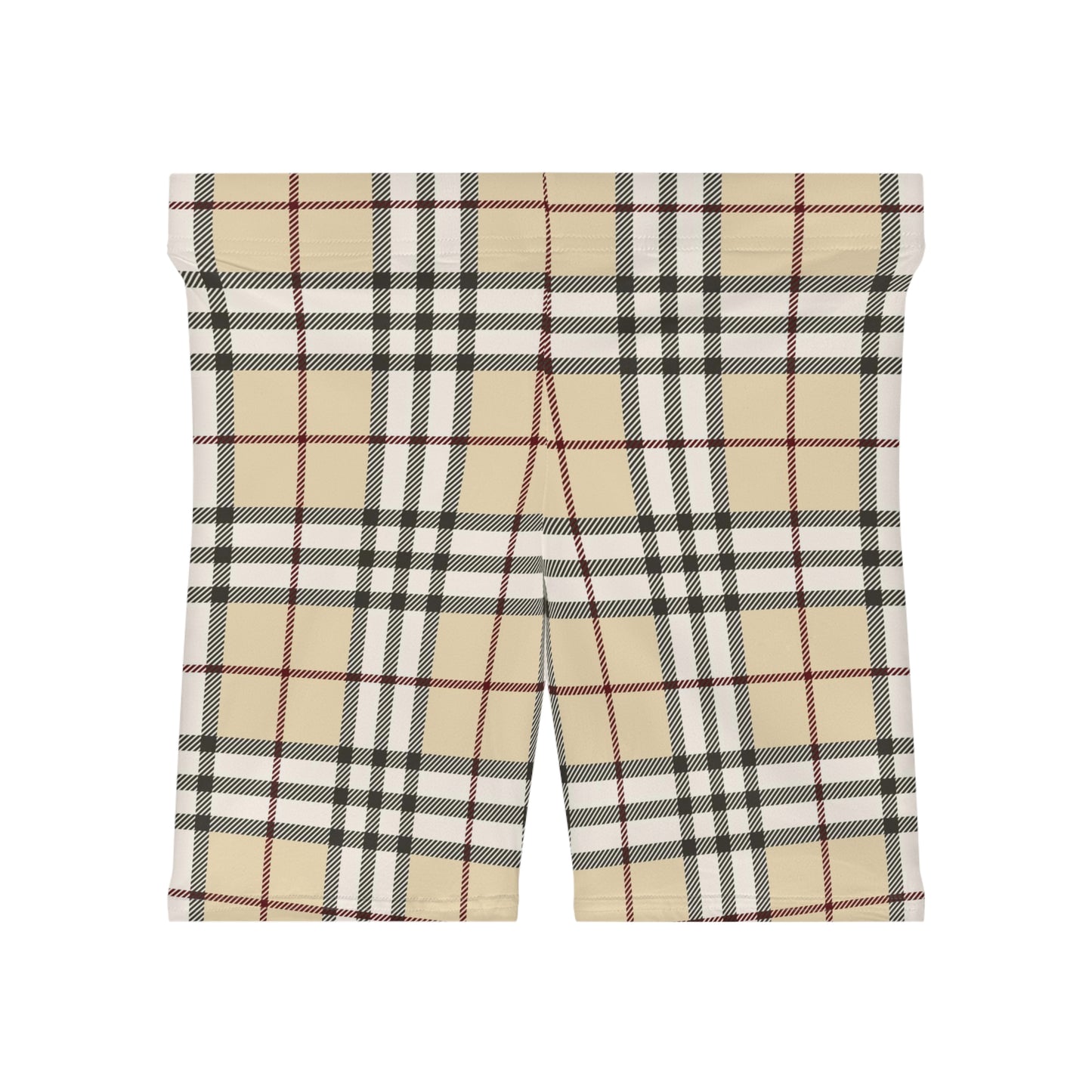 Tan Tartan Women's Biker Shorts