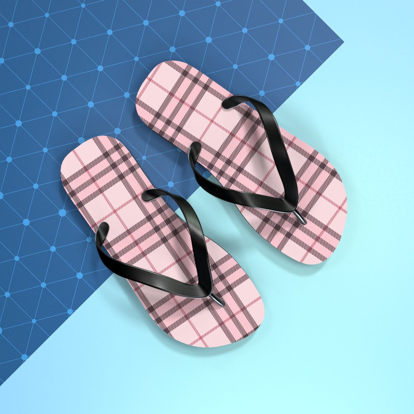 Pink Tartan Women's Flip Flops