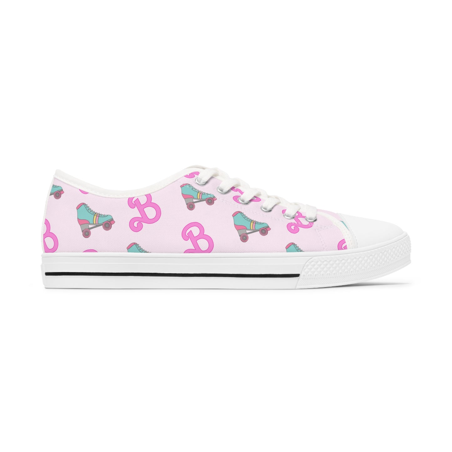 Retro Roller Skating Doll Women's Low Top Sneakers