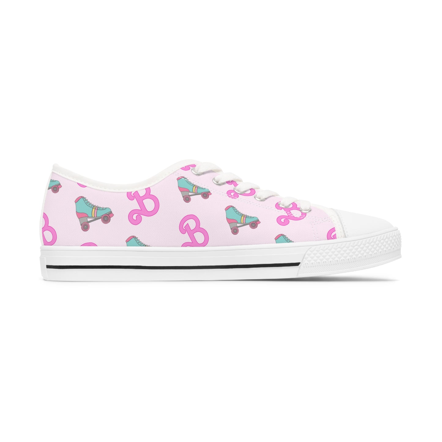 Retro Roller Skating Doll Women's Low Top Sneakers