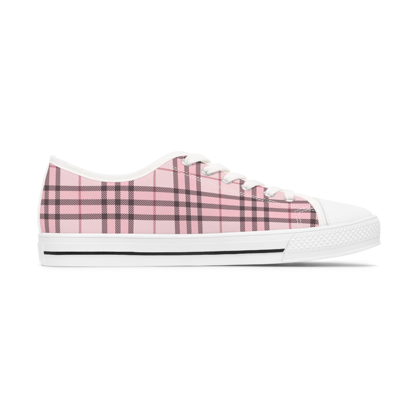 Pink Tartan Women's Low Top Sneakers