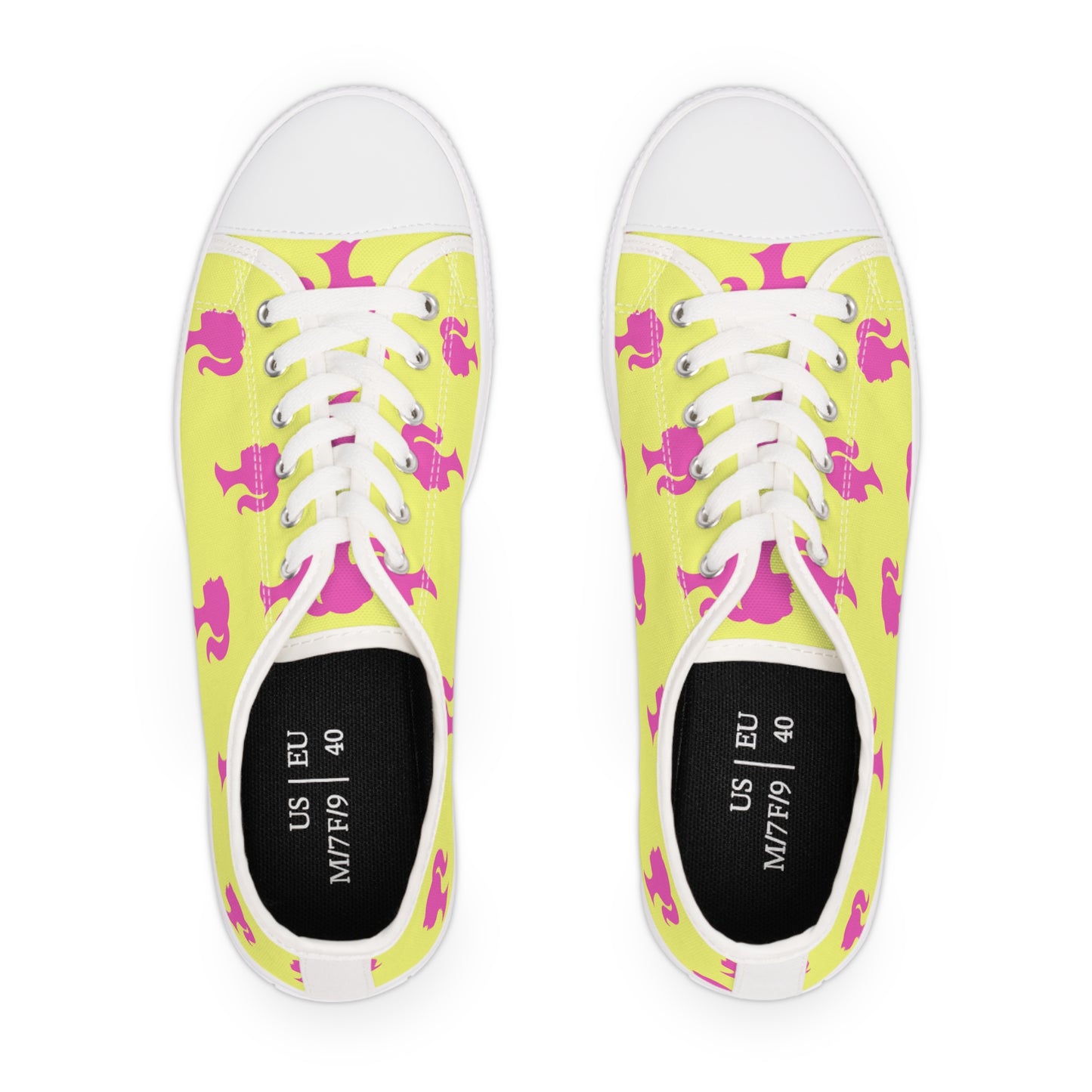 Tropical Barbie Inspired Doll Pink and Yellow Women's Low Top Sneakers