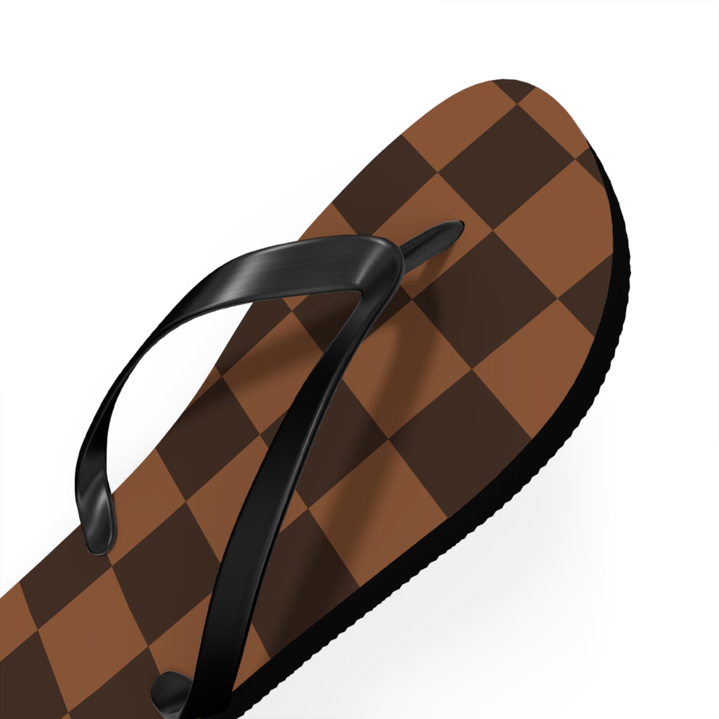 Brown Checkerboard Women's Flip Flops