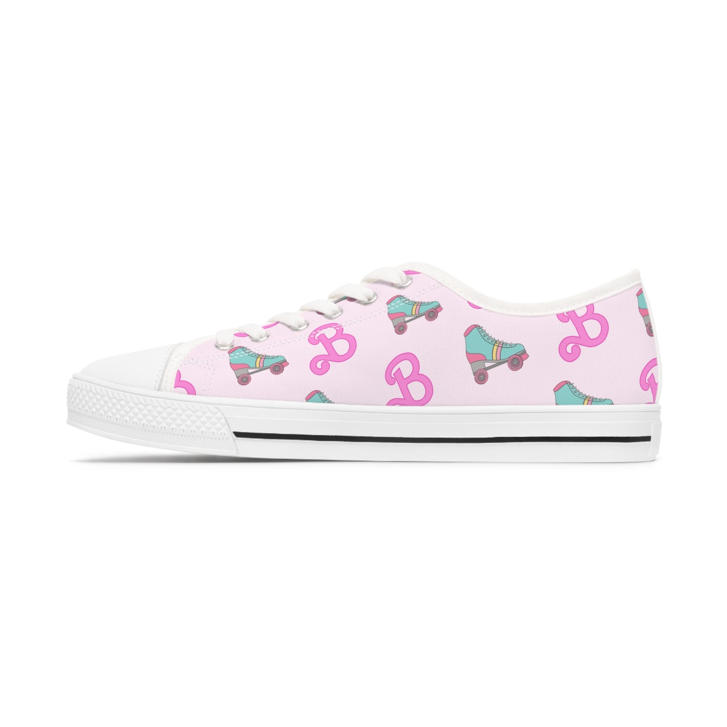 Retro Roller Skating Doll Women's Low Top Sneakers