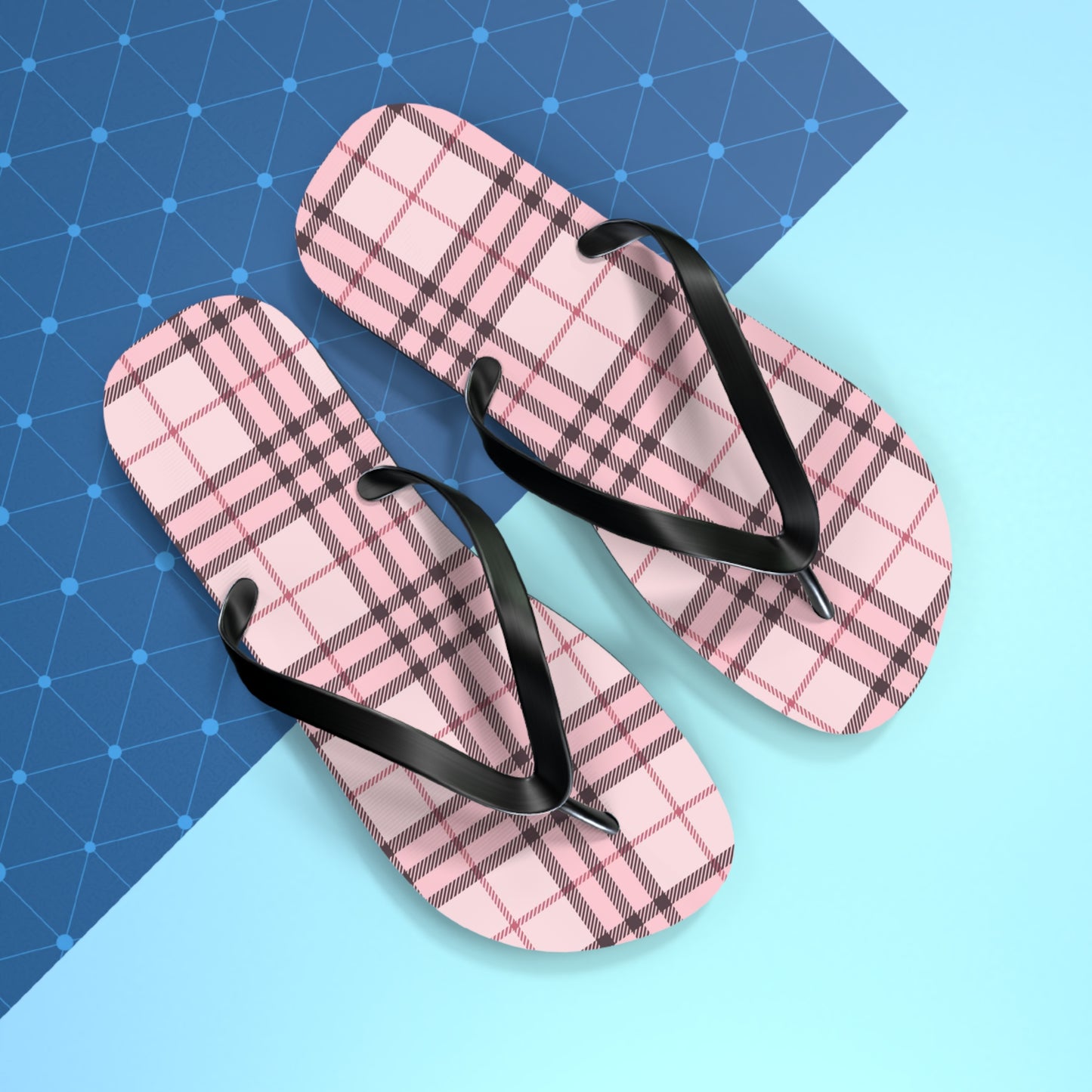 Pink Tartan Women's Flip Flops