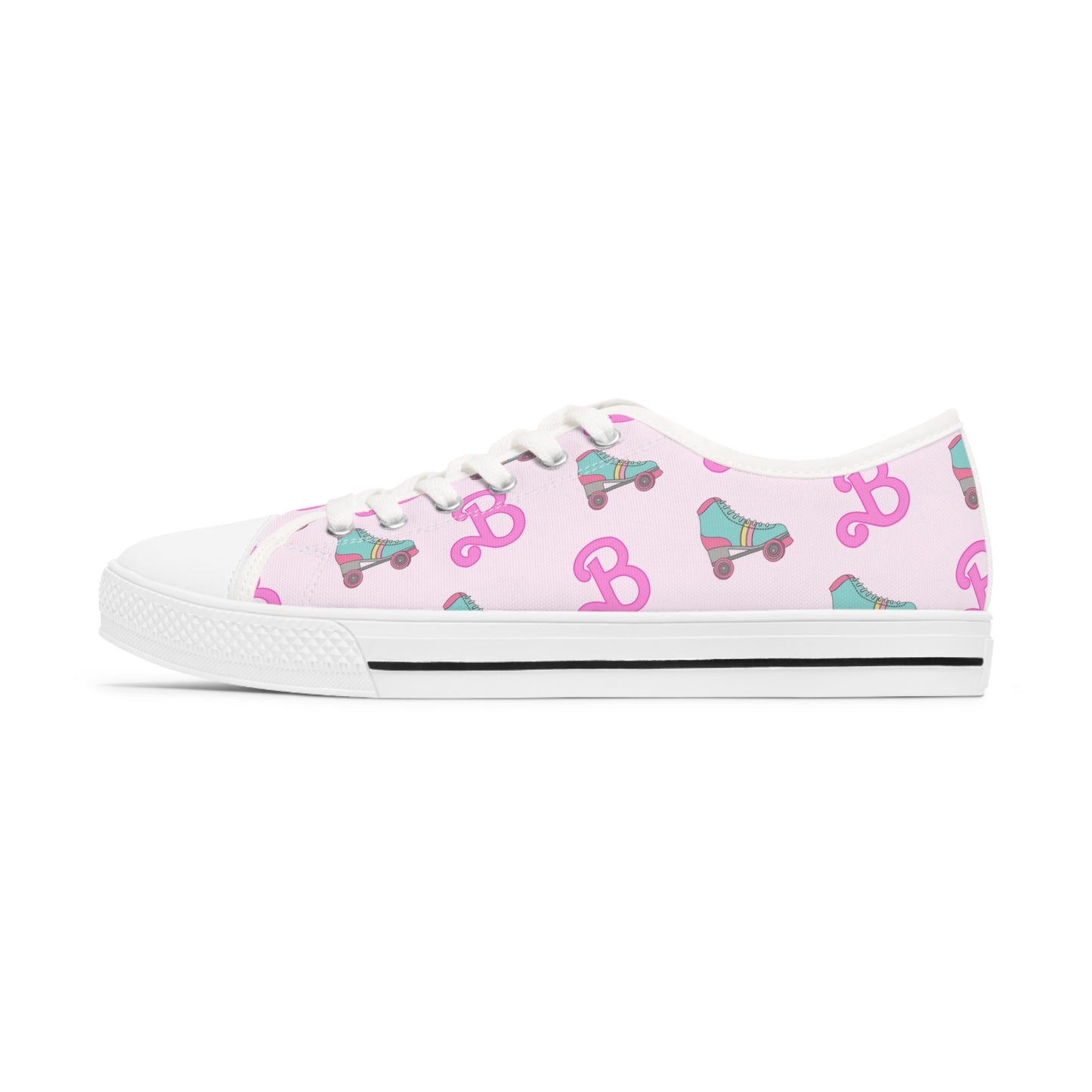 Retro Roller Skating Doll Women's Low Top Sneakers