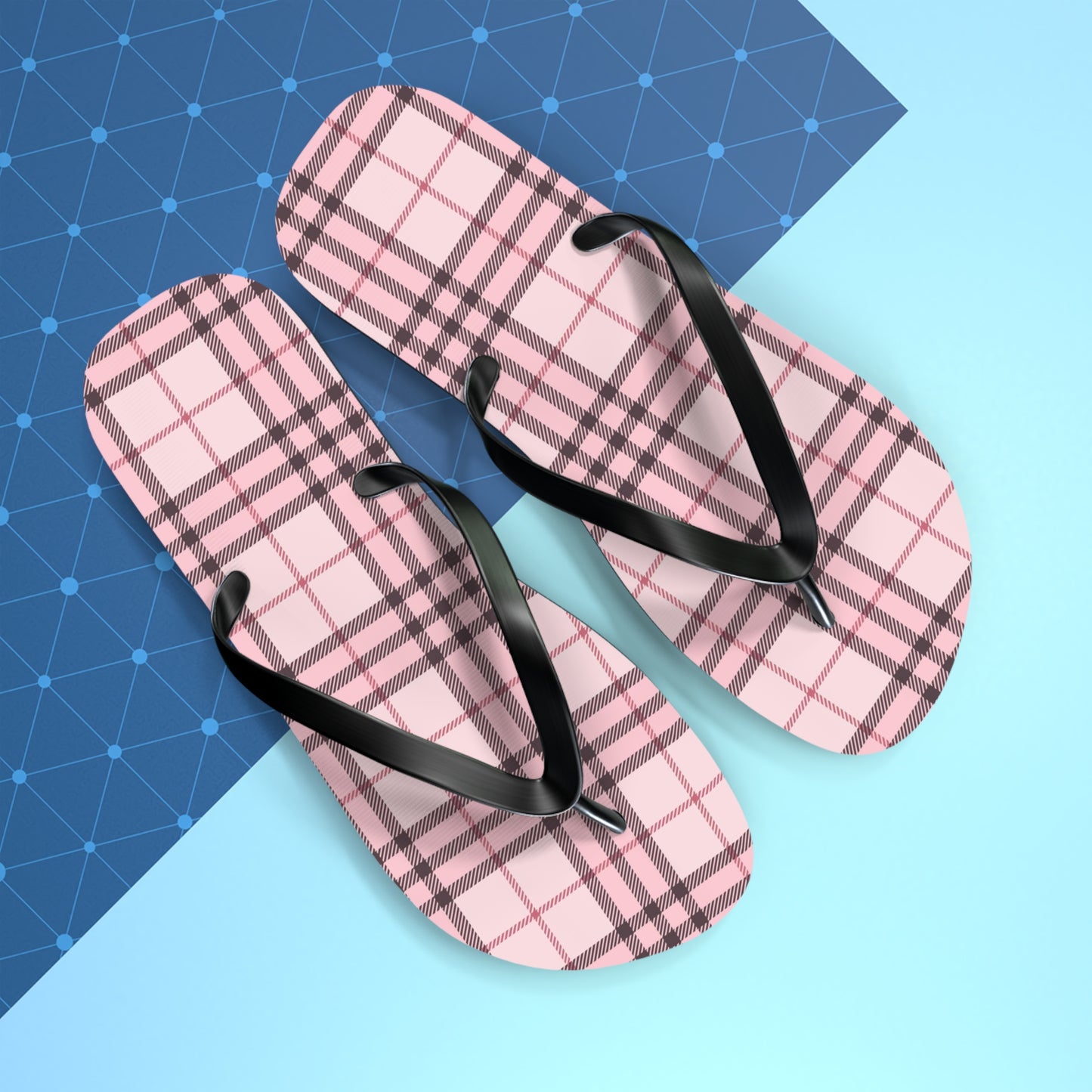 Pink Tartan Women's Flip Flops