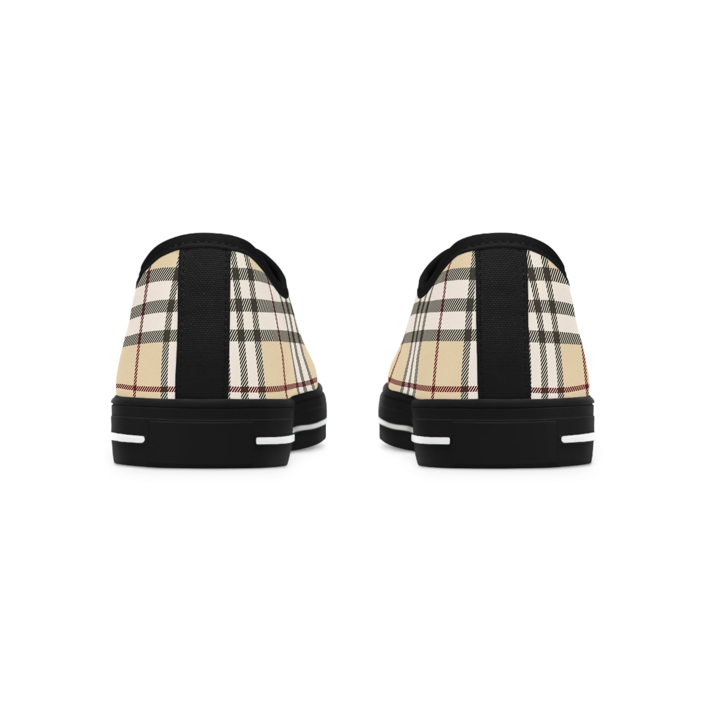 Tan Tartan Women's Low Top Sneakers