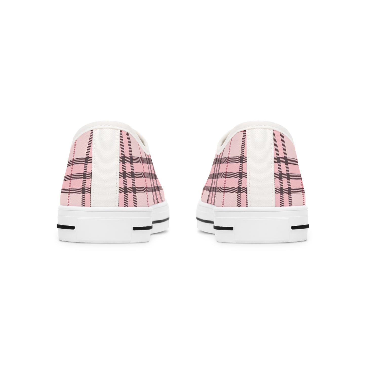 Pink Tartan Women's Low Top Sneakers