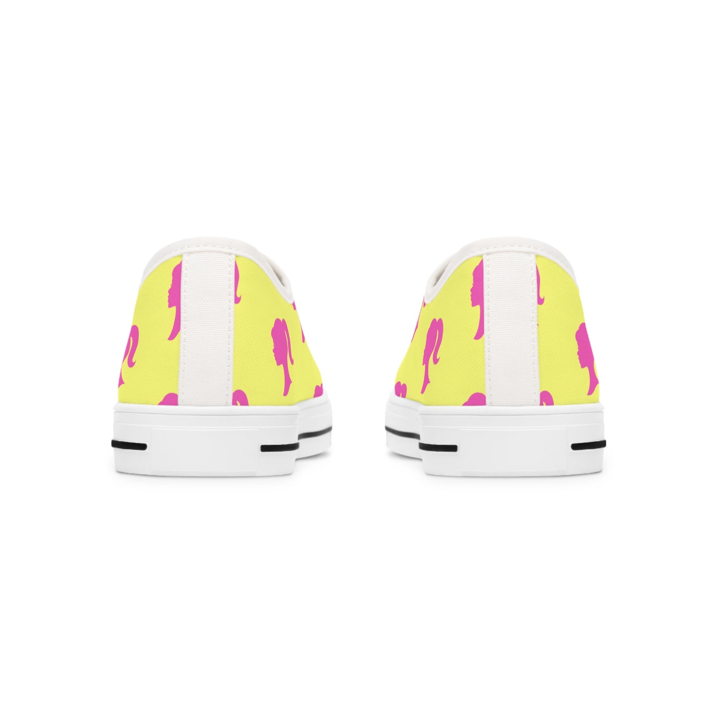 Tropical Barbie Inspired Doll Pink and Yellow Women's Low Top Sneakers