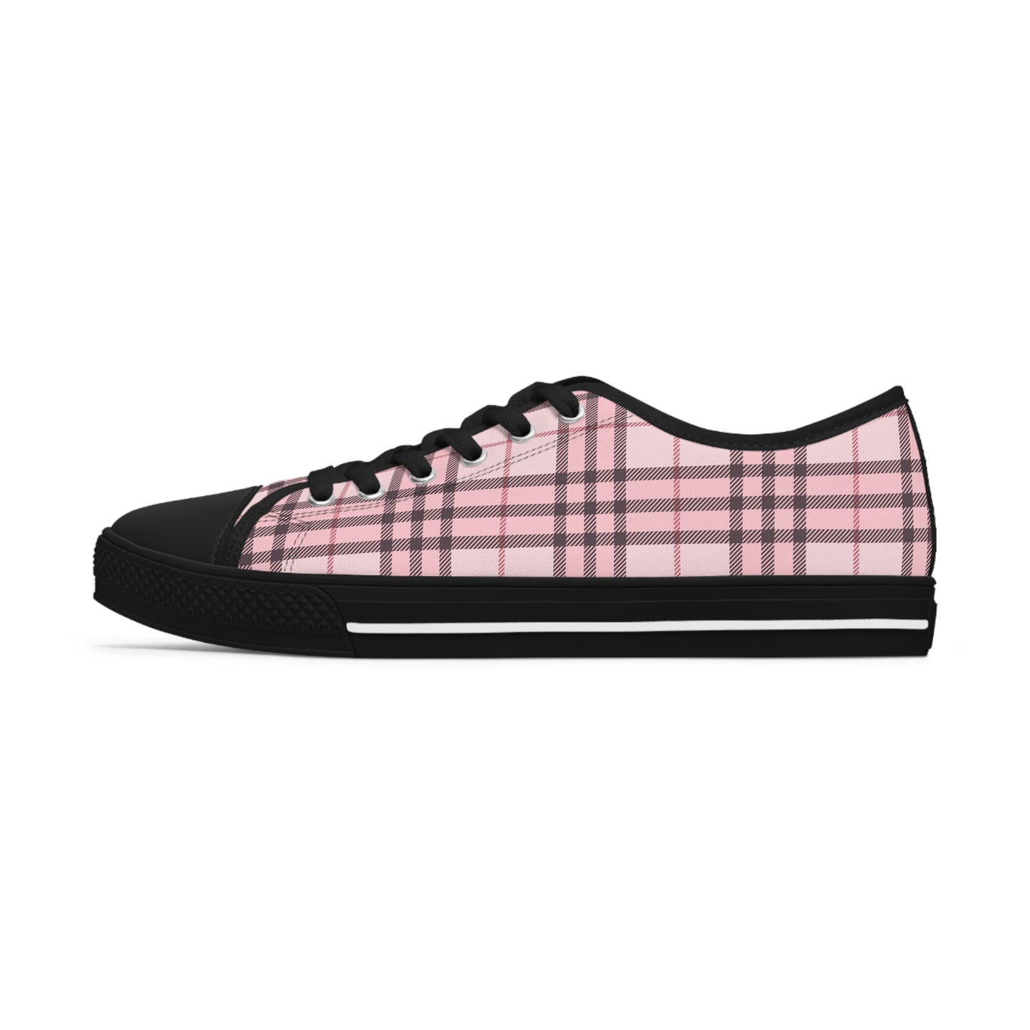 Pink Tartan Women's Low Top Sneakers