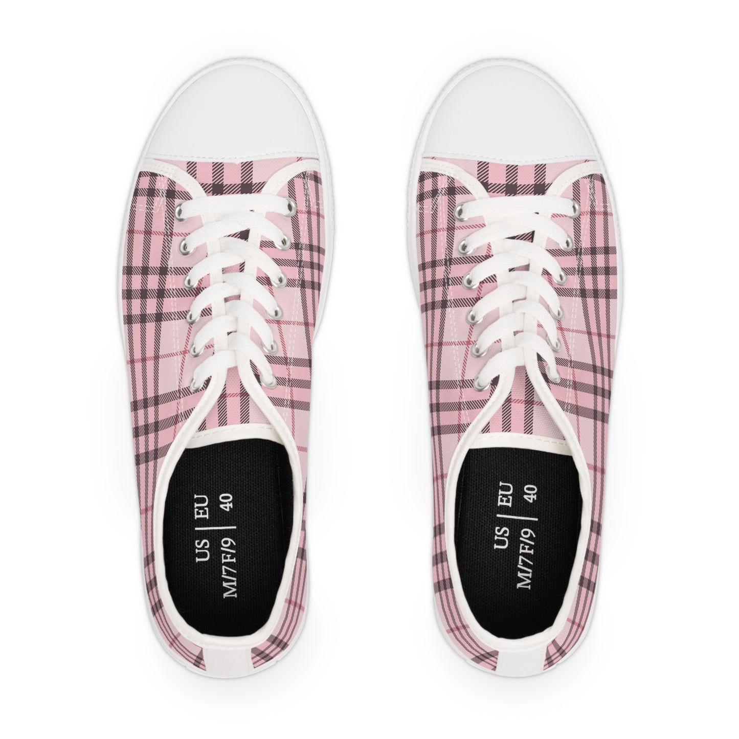 Pink Tartan Women's Low Top Sneakers