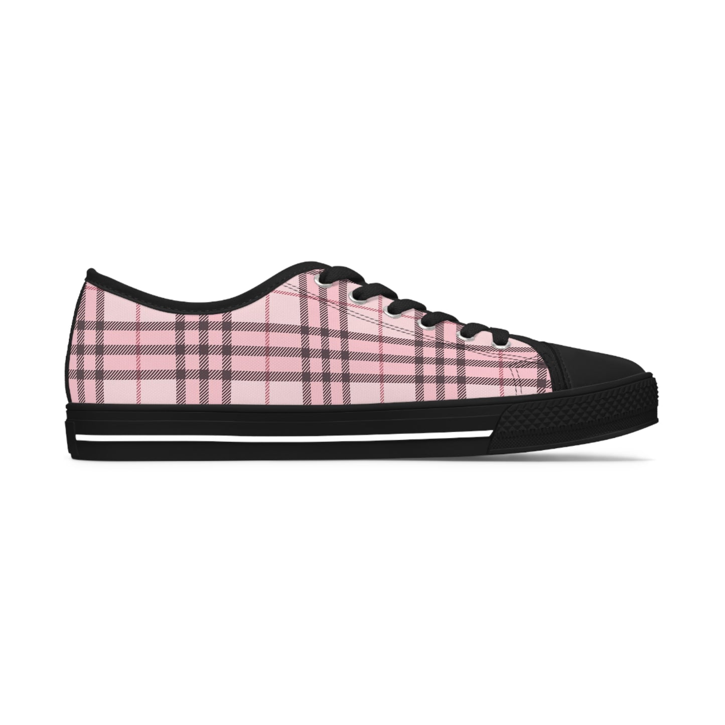 Pink Tartan Women's Low Top Sneakers