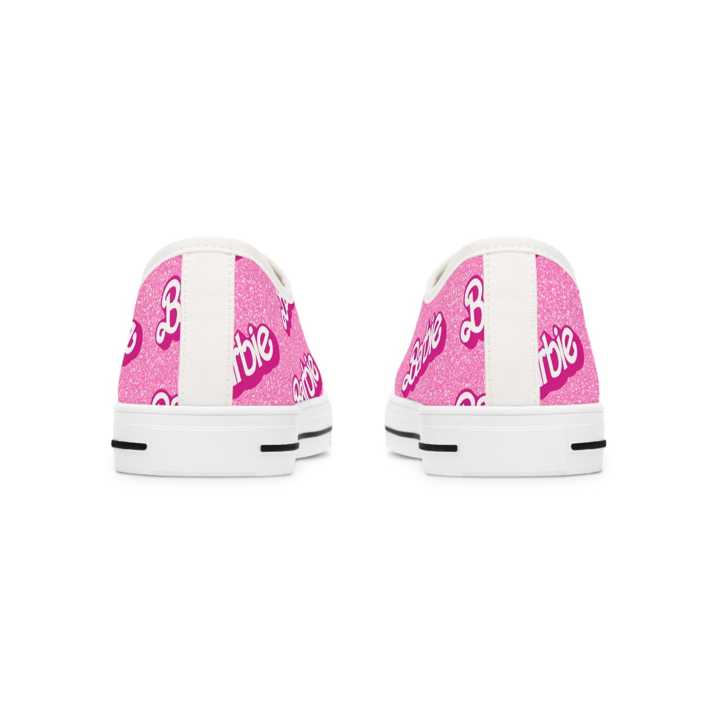 Pink Barbie Inspired Sparkly Women's Low Top Sneakers