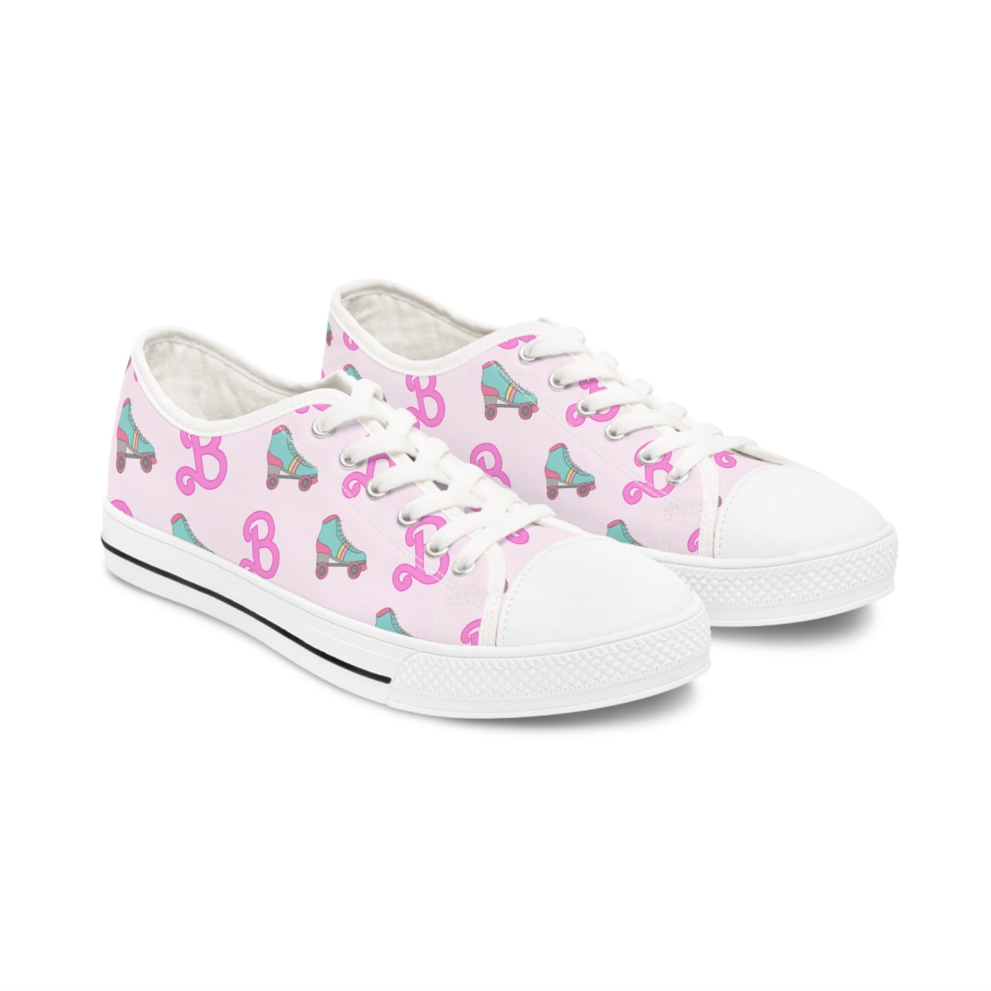 Retro Roller Skating Doll Women's Low Top Sneakers