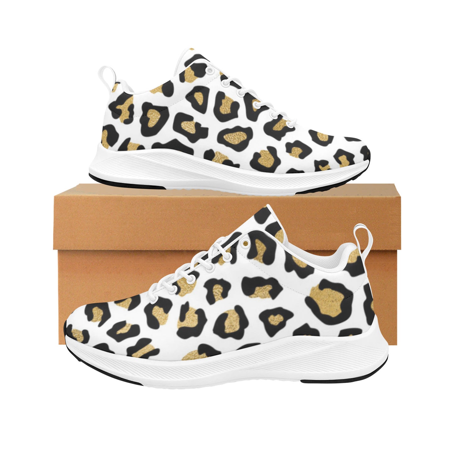 Leopard With A Dash Of Gold Women's Sneakers