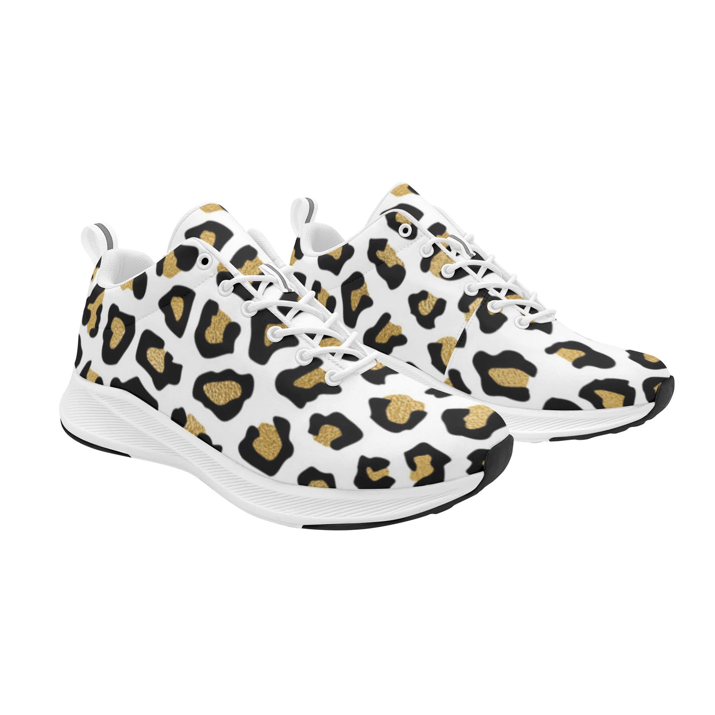 Leopard With A Dash Of Gold Women's Sneakers