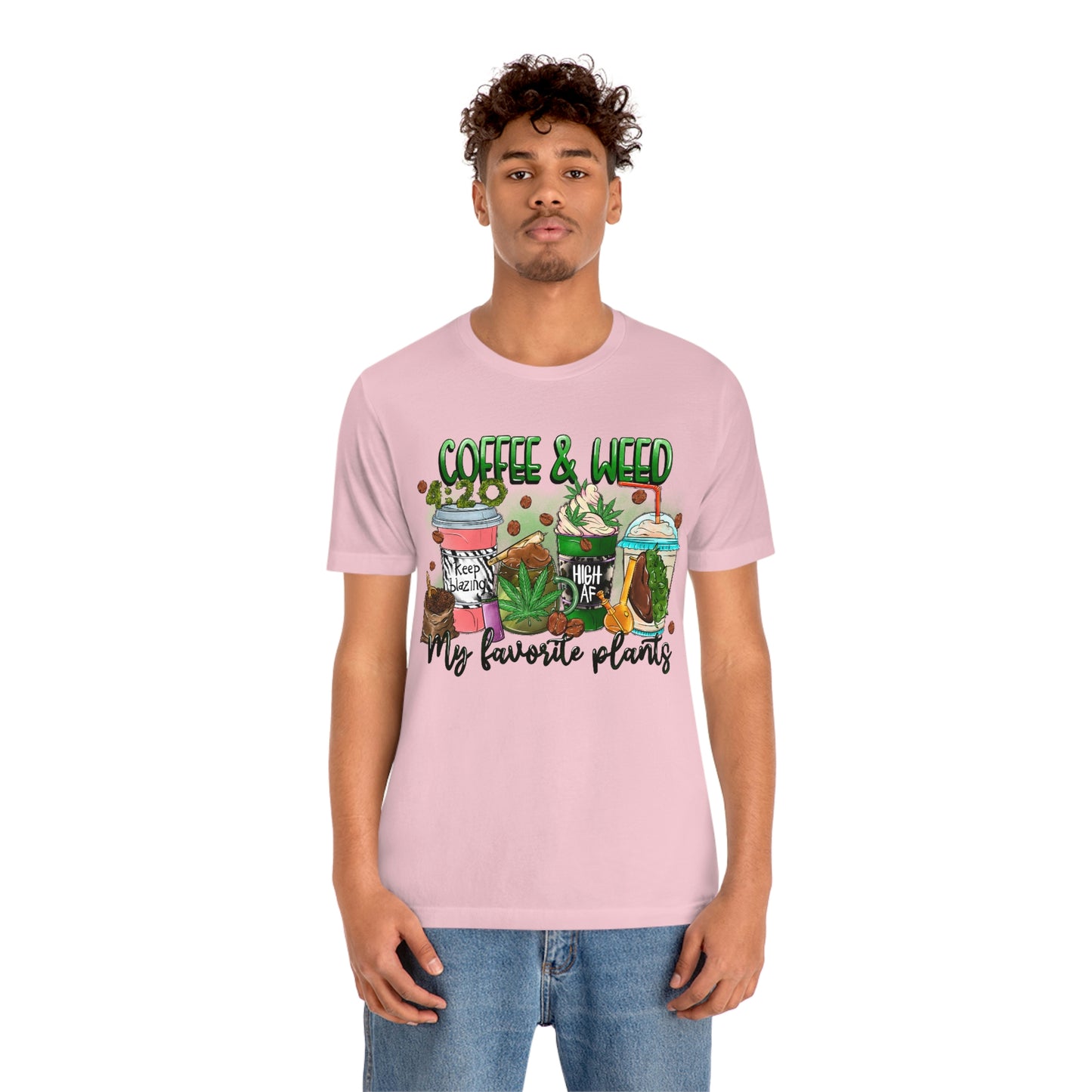 My Favorite Plants : Coffee and Weed 420 Unisex Jersey Short Sleeve Tee