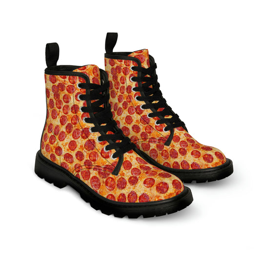 Pepperoni Pizza Men's Canvas Boots