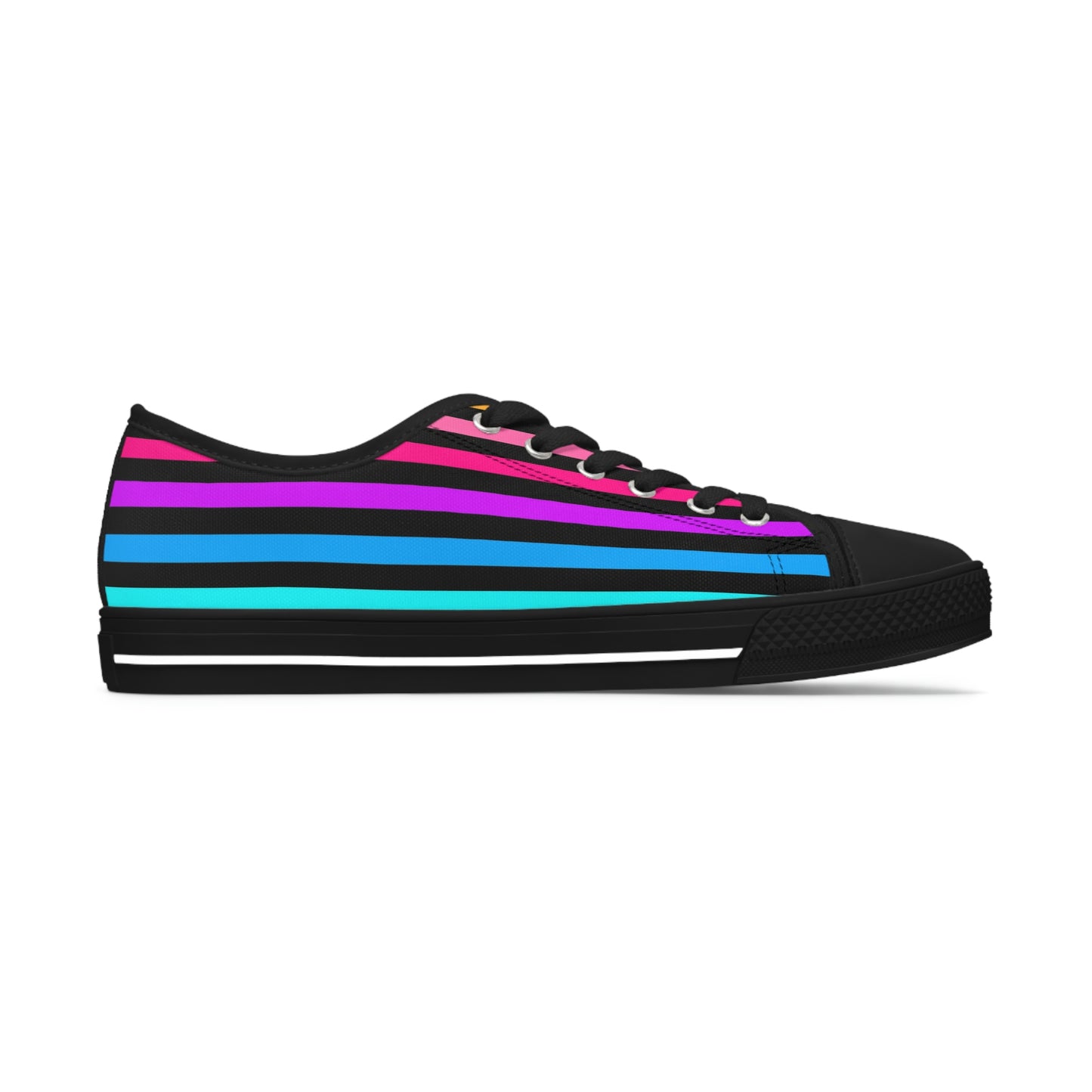 90's Neon Stripes Women's Low Top Sneakers