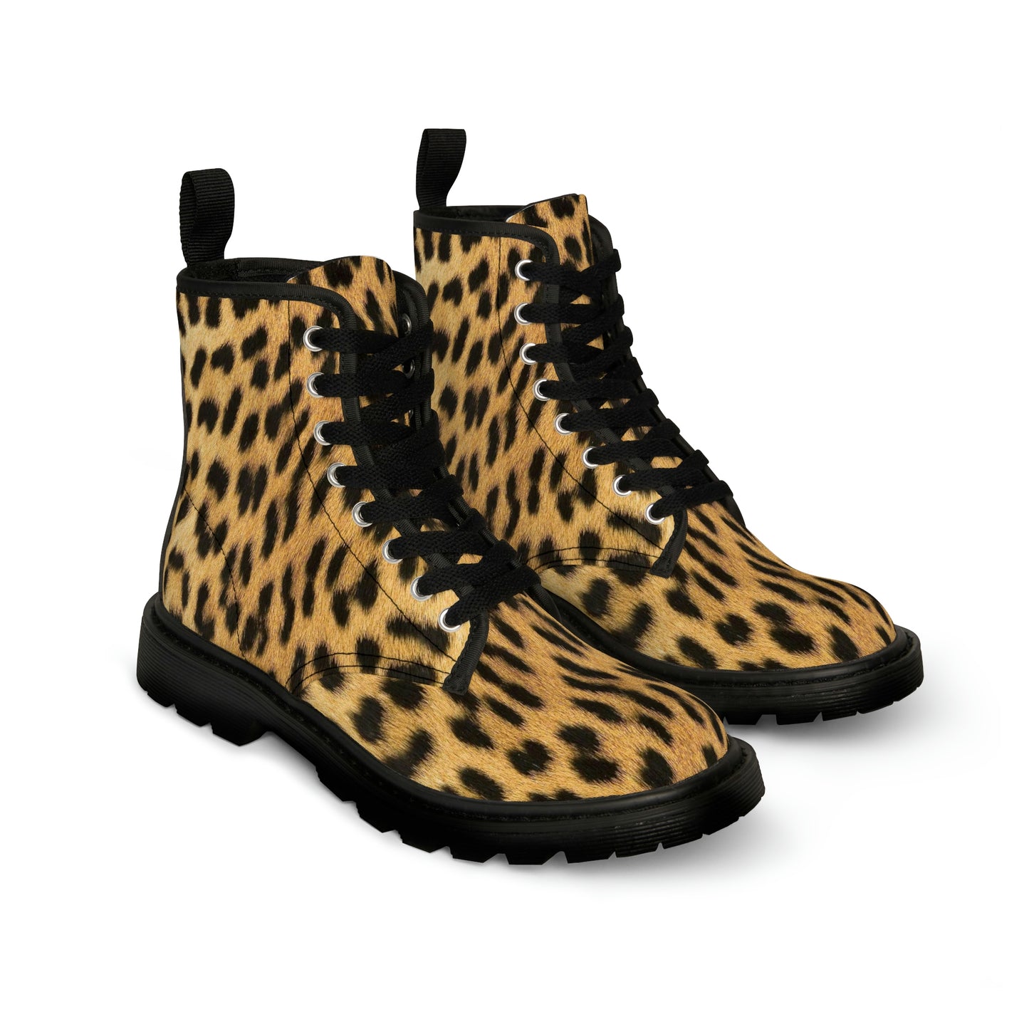 Meowwww! Leopard Print Women's Canvas Boots