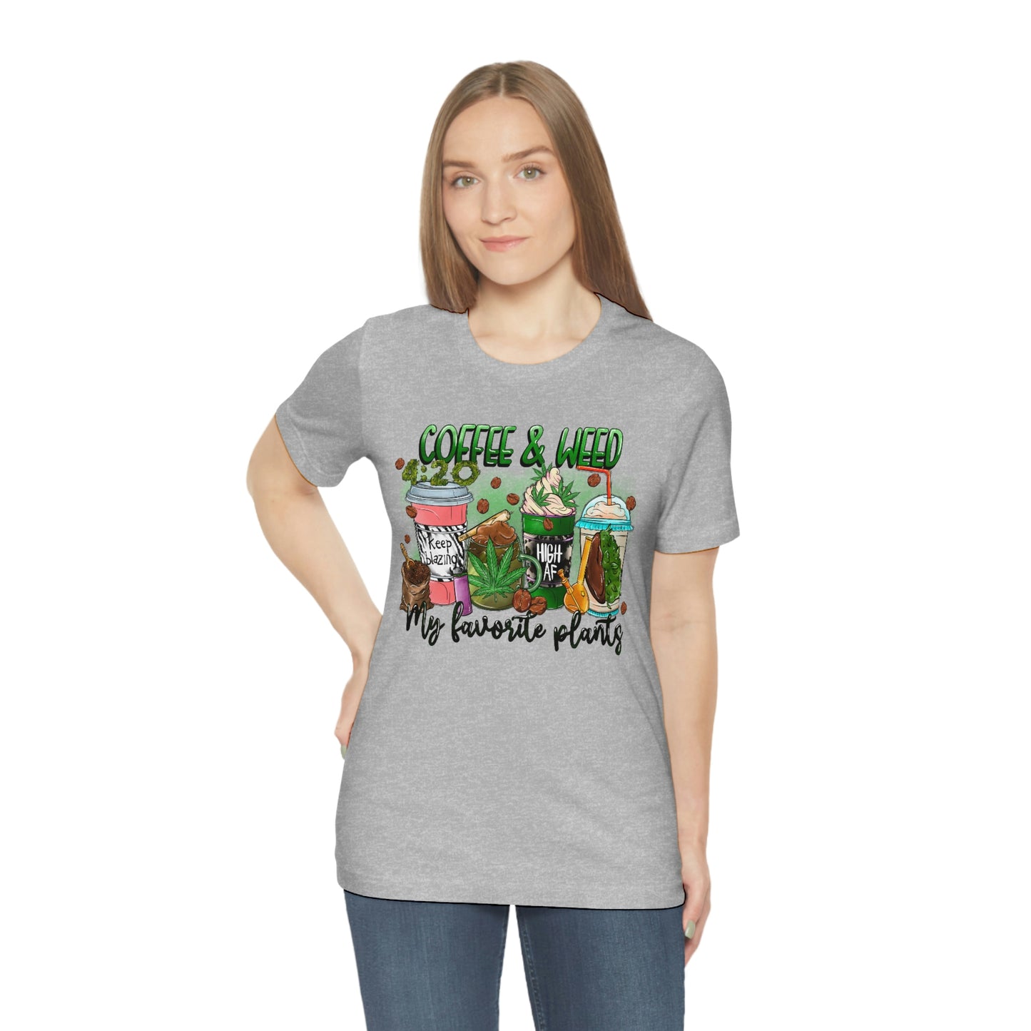 My Favorite Plants : Coffee and Weed 420 Unisex Jersey Short Sleeve Tee