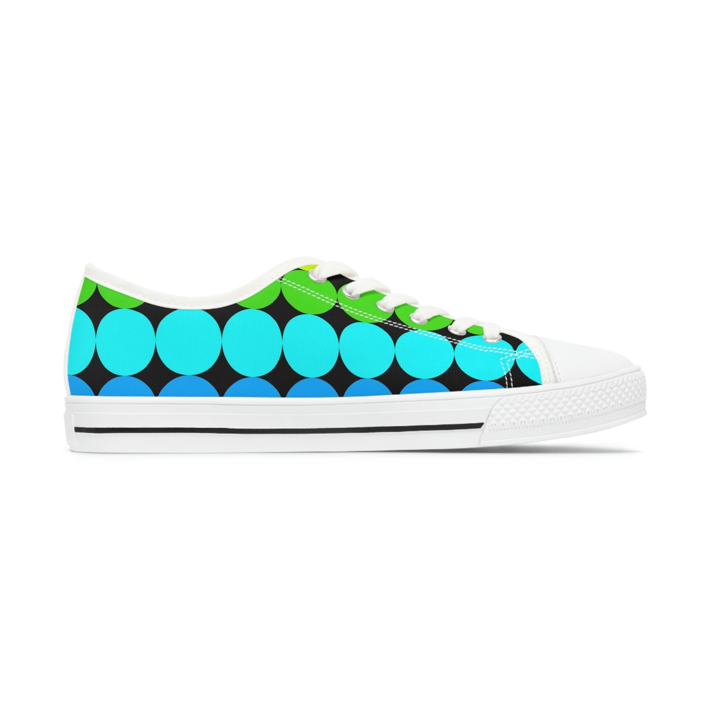 90's Neon Dots Women's Low Top Sneakers