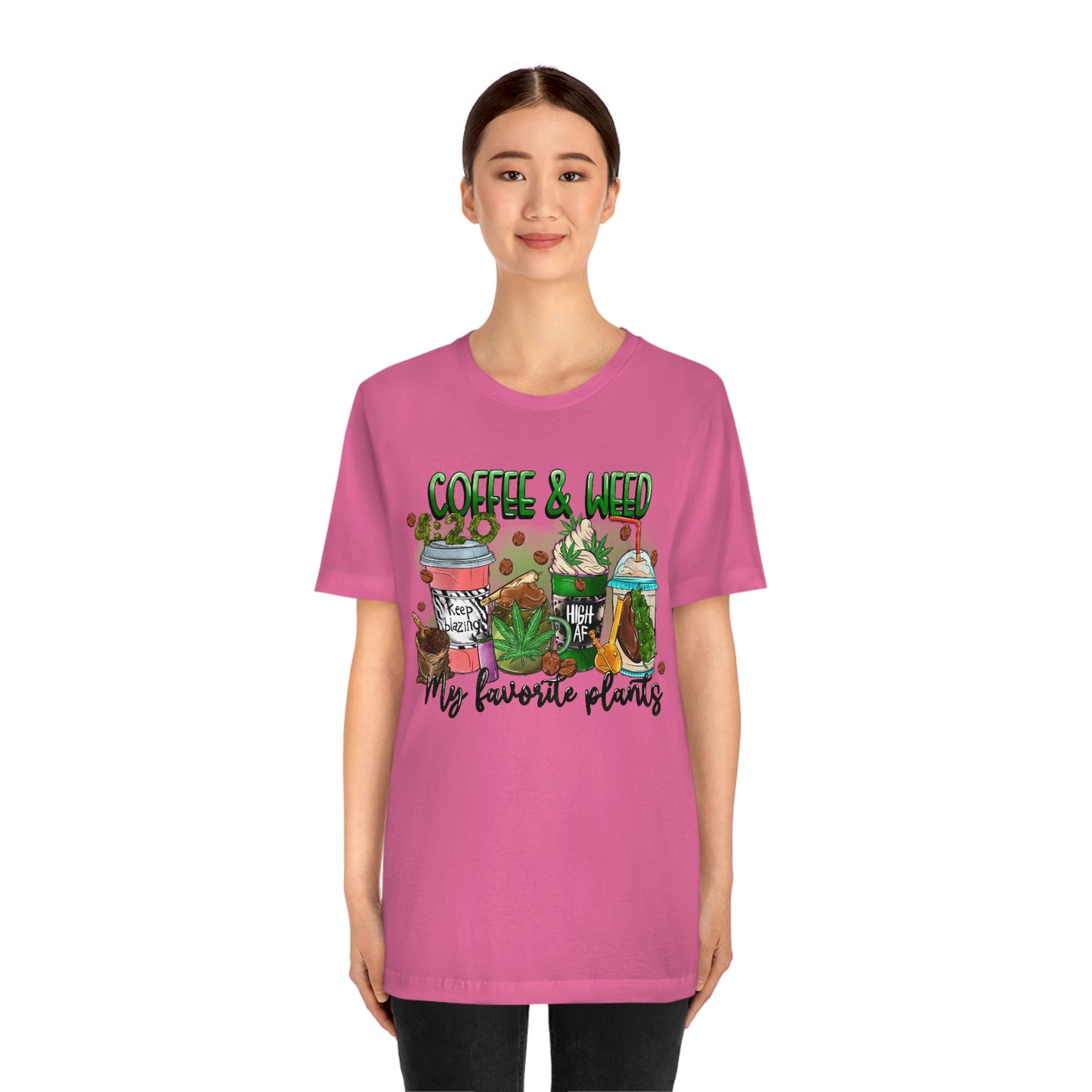 My Favorite Plants : Coffee and Weed 420 Unisex Jersey Short Sleeve Tee