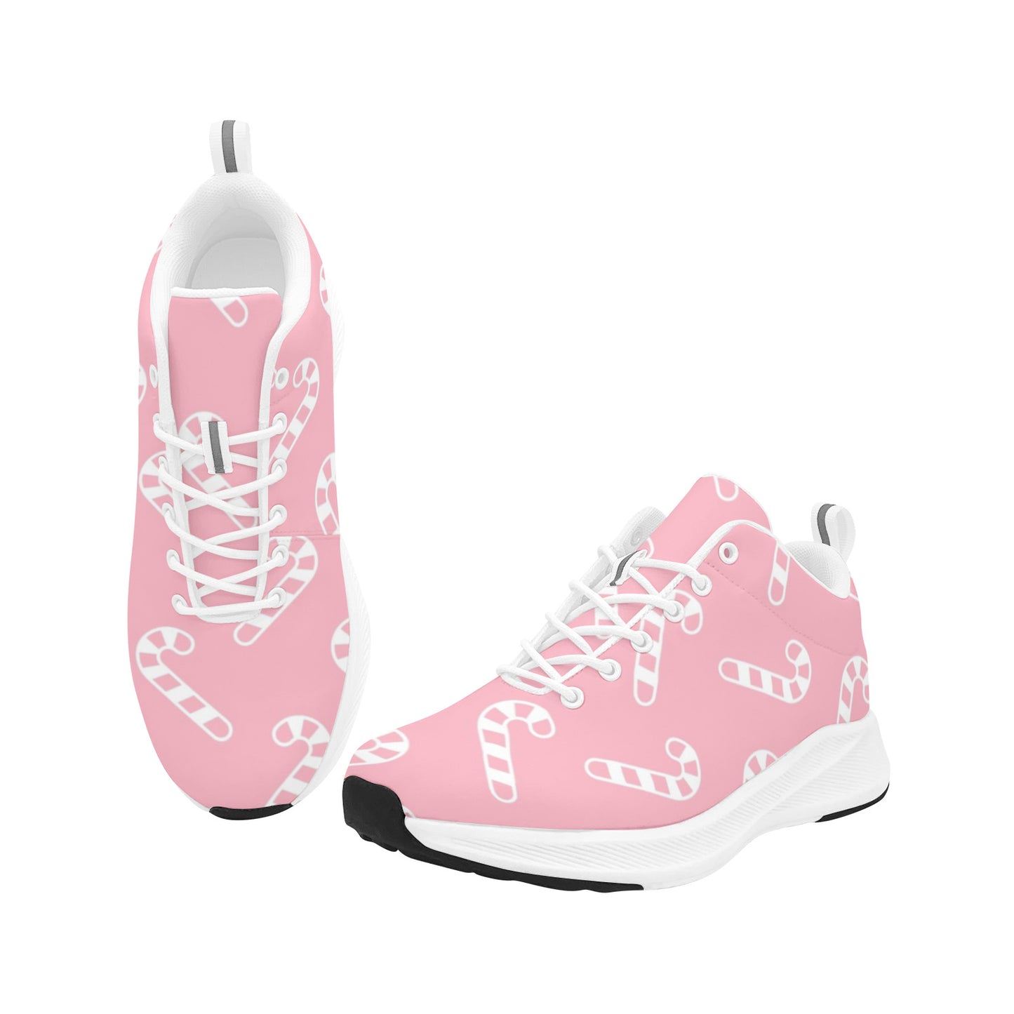 Pink Candy Cane Christmas Women's Running Sneakers