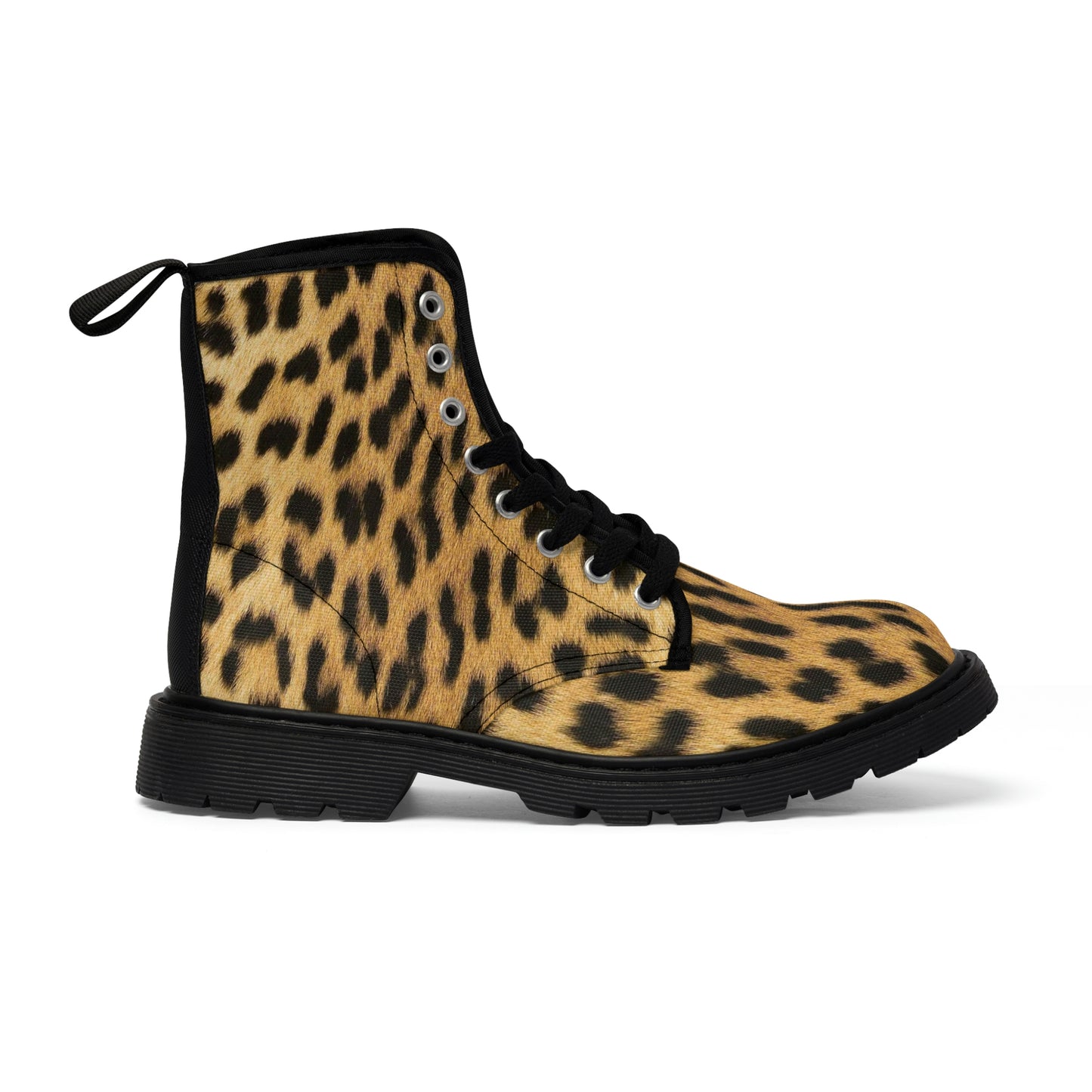 Meowwww! Leopard Print Women's Canvas Boots