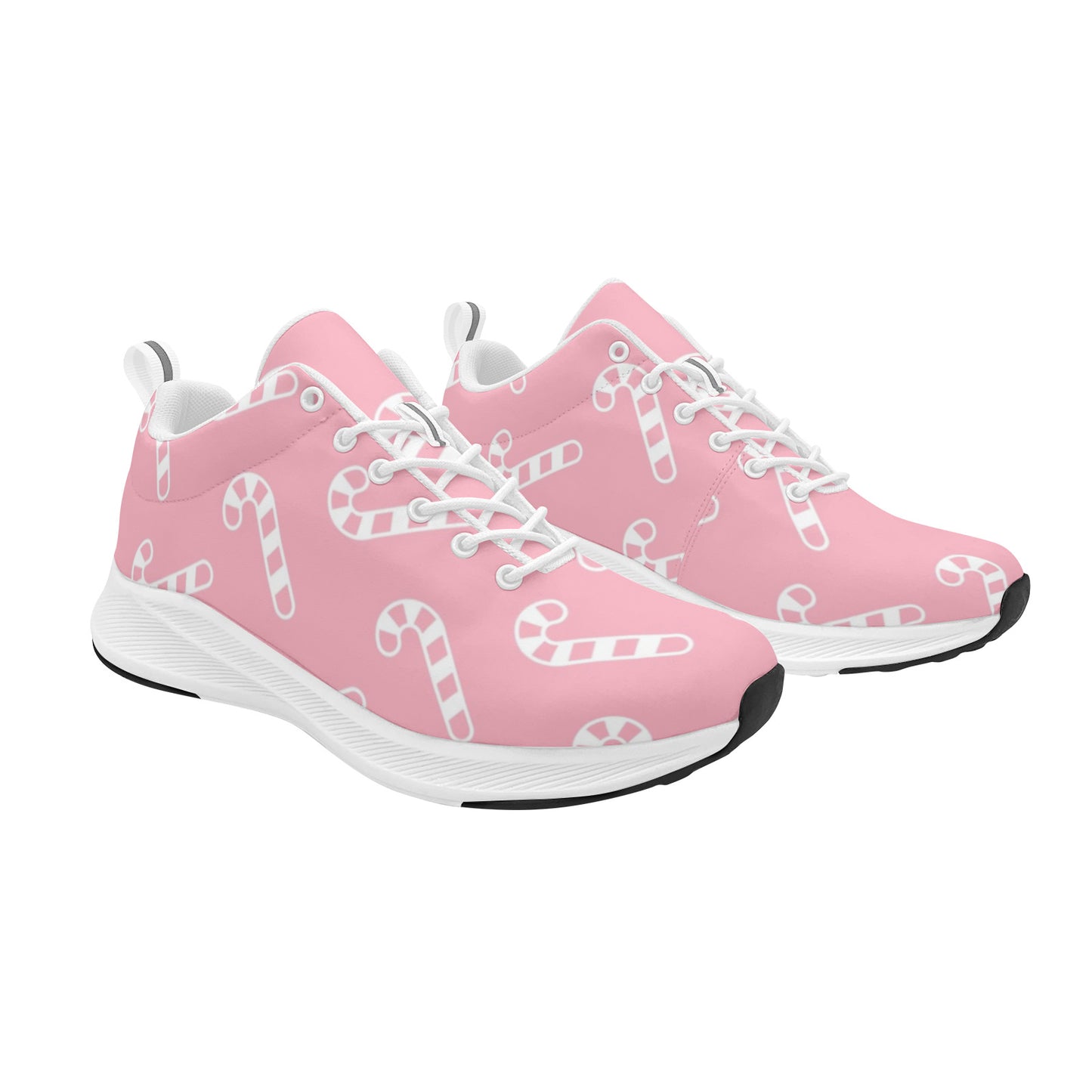 Pink Candy Cane Christmas Women's Running Sneakers