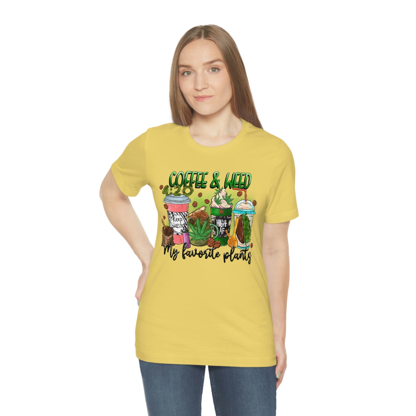 My Favorite Plants : Coffee and Weed 420 Unisex Jersey Short Sleeve Tee