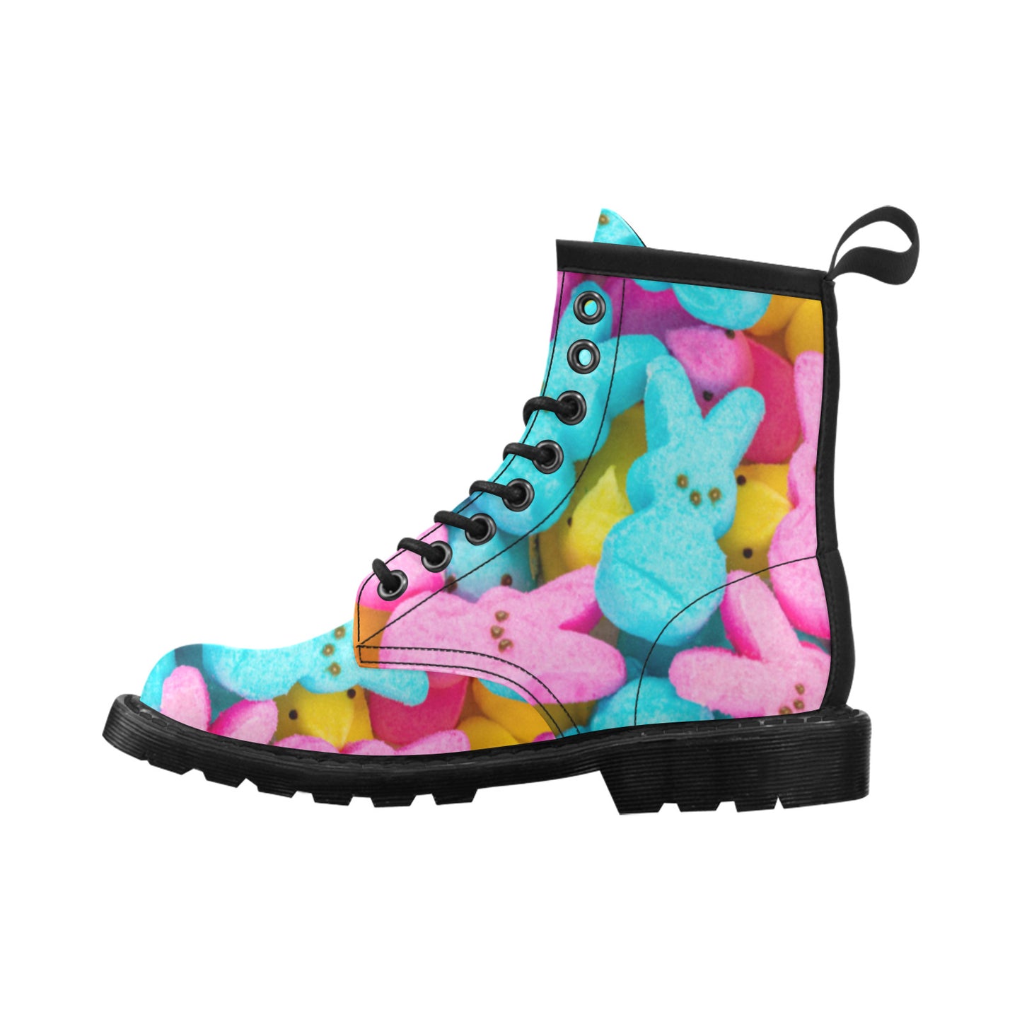 Sweet Marshmallows Bunnies Women's Leather Martens Boots