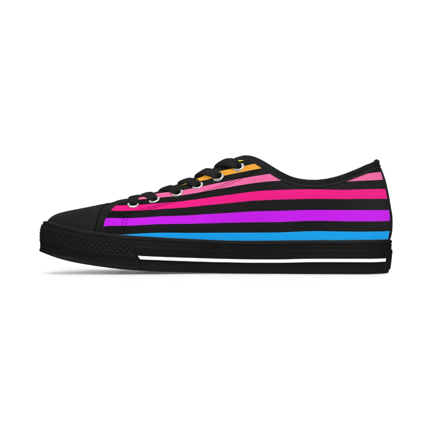 90's Neon Stripes Women's Low Top Sneakers