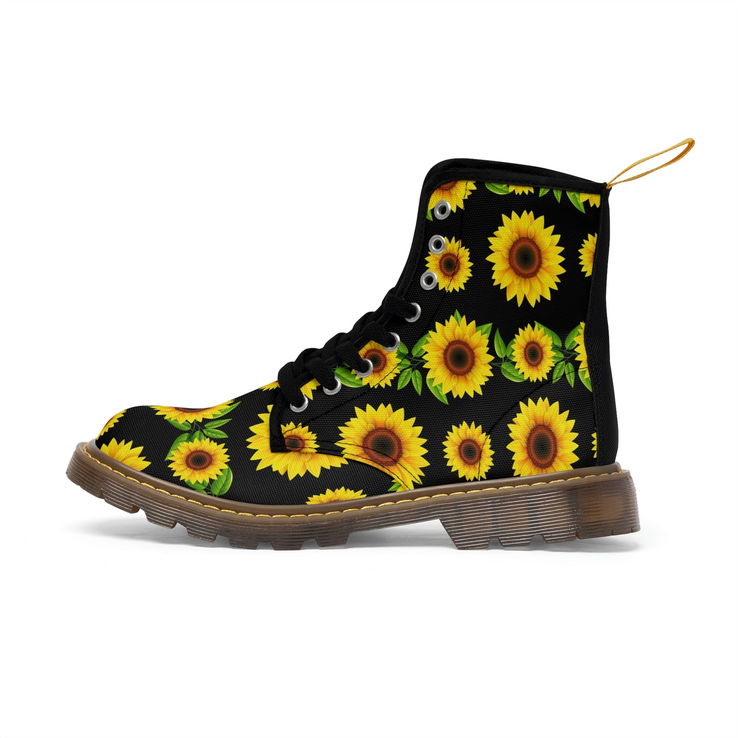 Blooming Sunflowers Women's Canvas Combat Boots