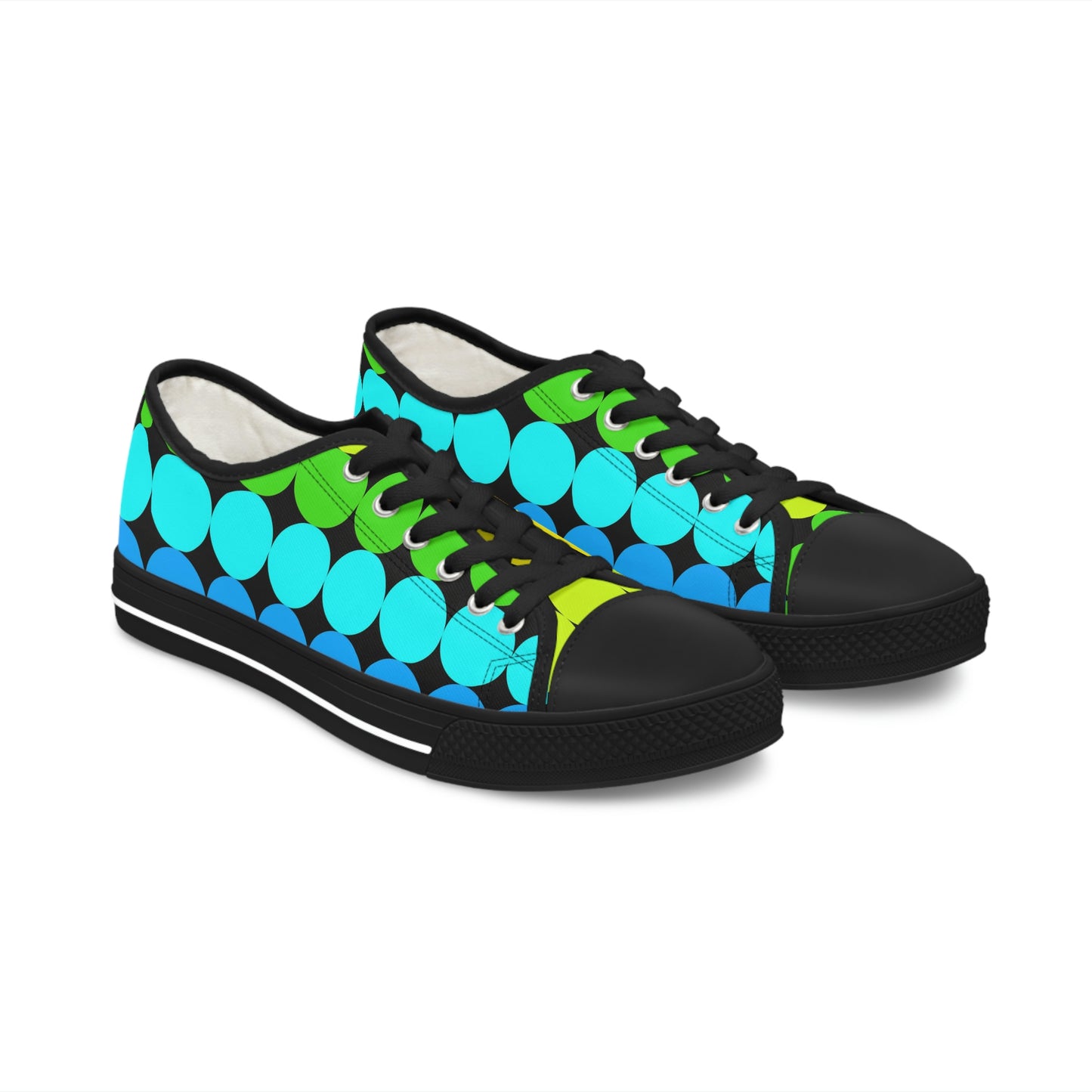 90's Neon Dots Women's Low Top Sneakers