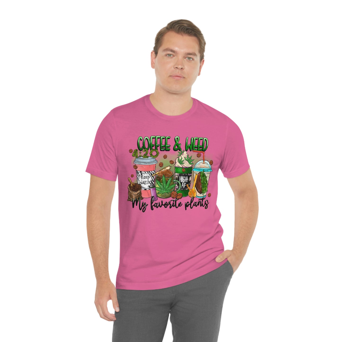 My Favorite Plants : Coffee and Weed 420 Unisex Jersey Short Sleeve Tee