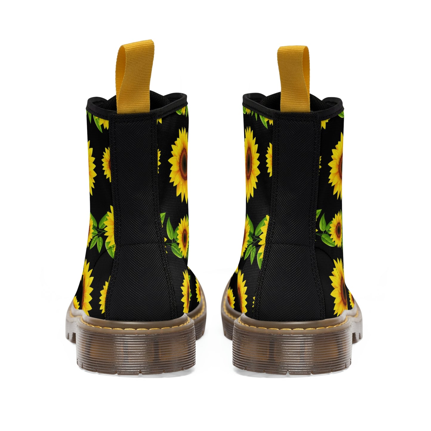 Blooming Sunflowers Women's Canvas Combat Boots