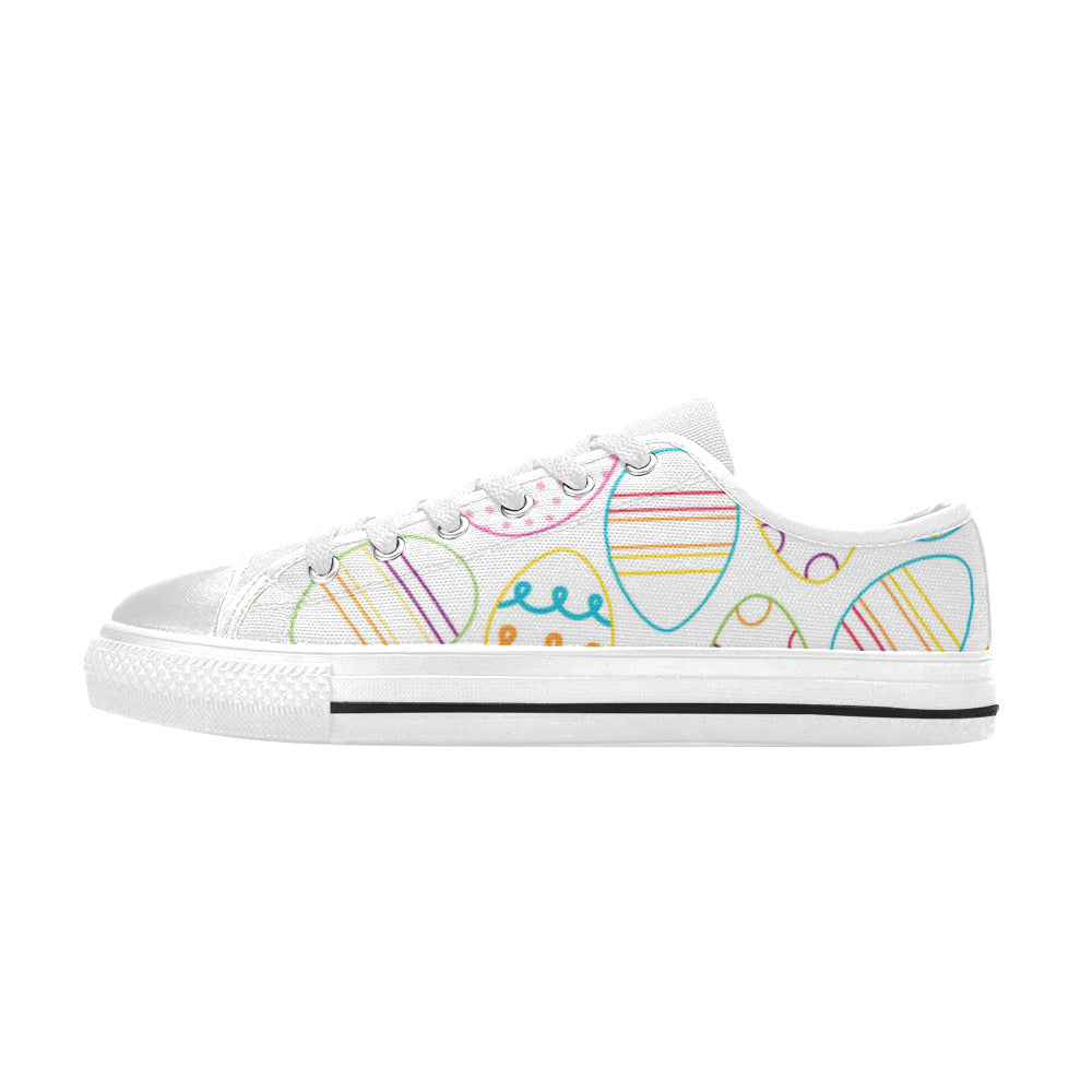 Easter Egg Hunt Outline Kid's Sneakers Canvas Kid's Shoes