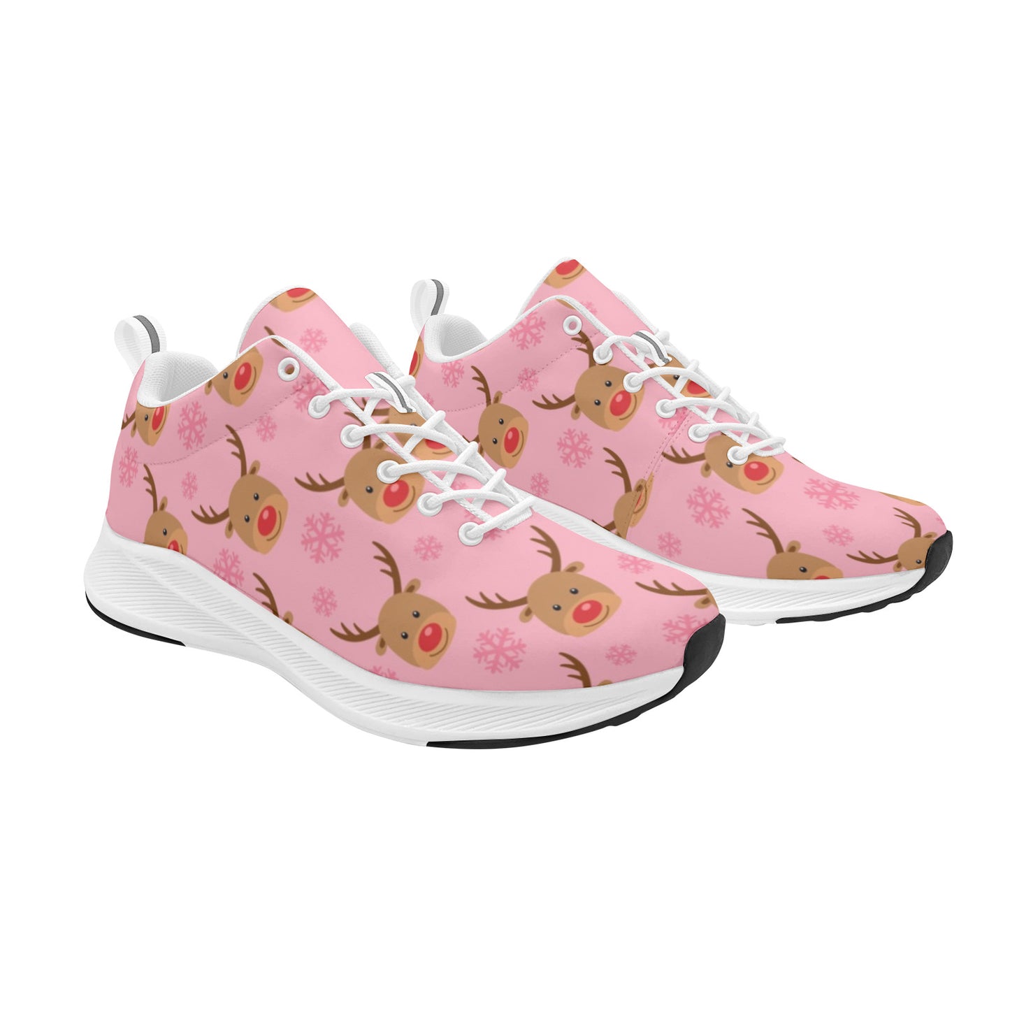 Pink Reindeer Girl Christmas Women's Running Sneakers