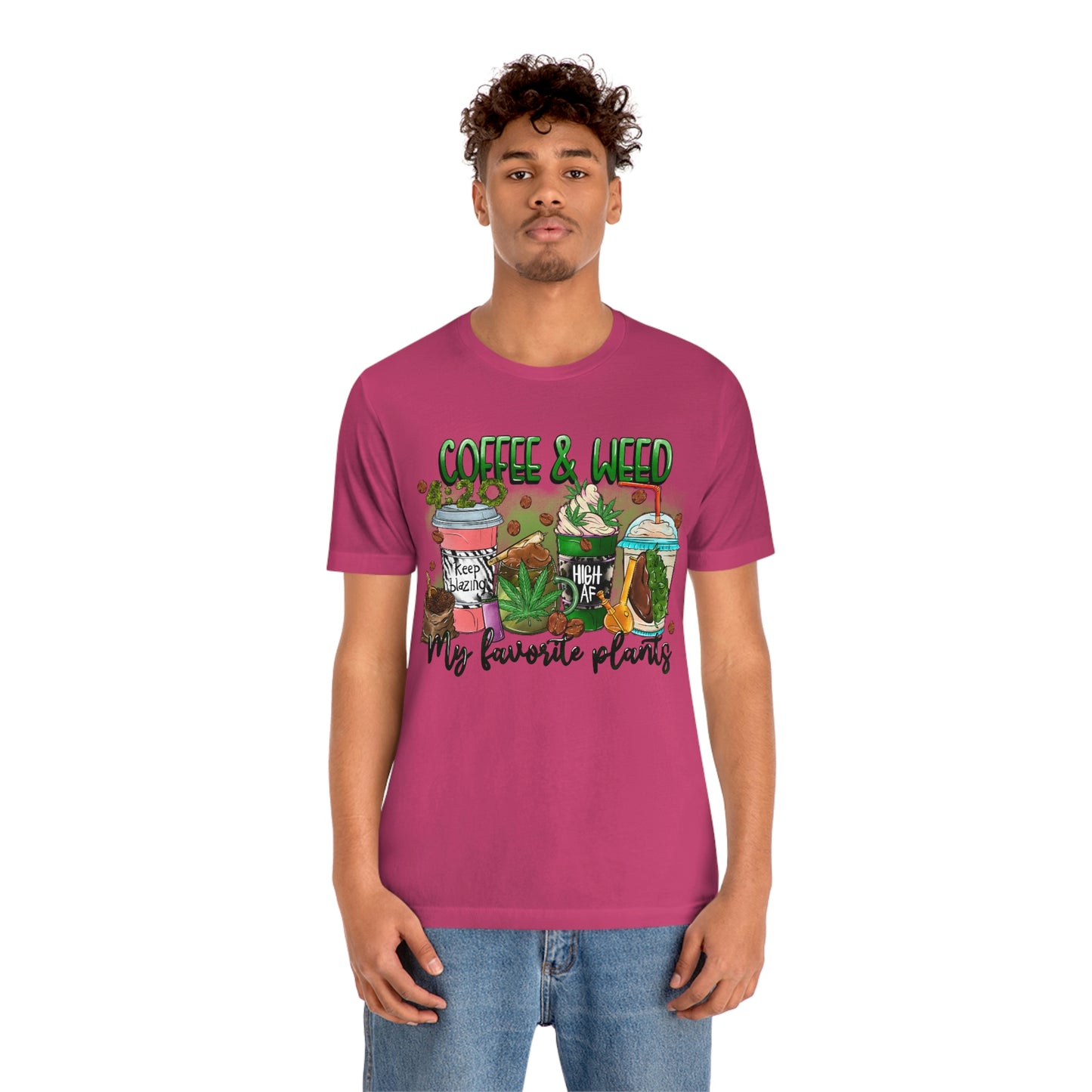 My Favorite Plants : Coffee and Weed 420 Unisex Jersey Short Sleeve Tee