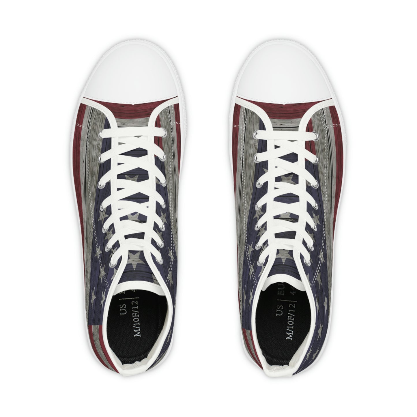 Distress American Flag Men's High Top Sneakers