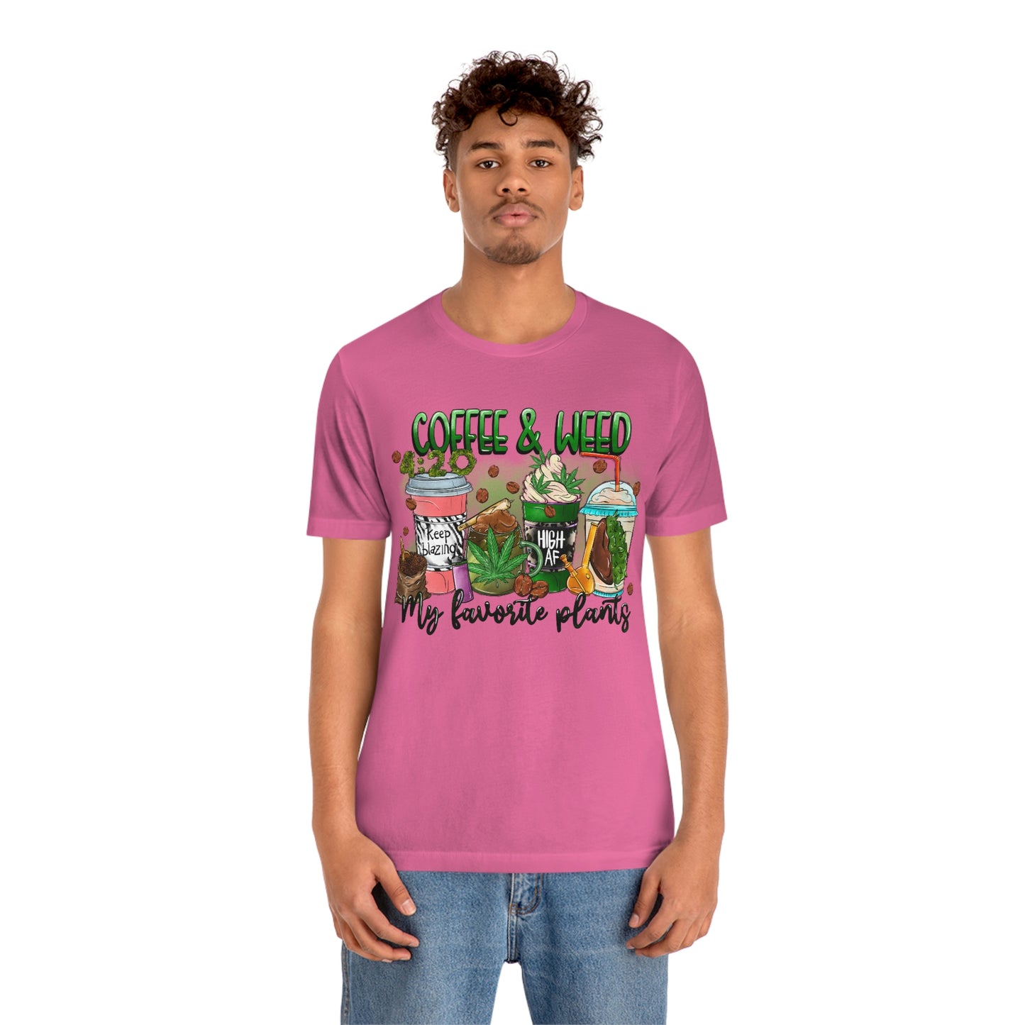 My Favorite Plants : Coffee and Weed 420 Unisex Jersey Short Sleeve Tee