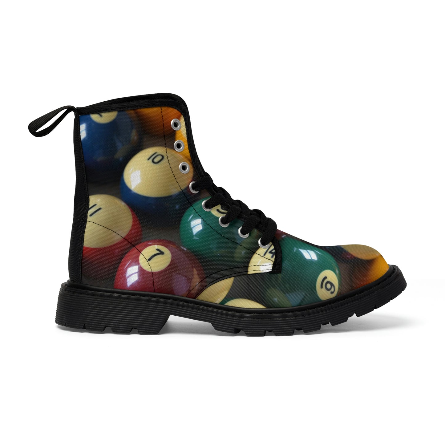 Pool Table Balls Men's Canvas Boots