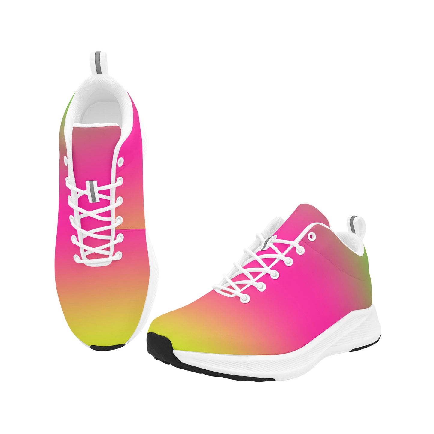 Yellow, Pink and Green Ombre Women's  Running Sneakers