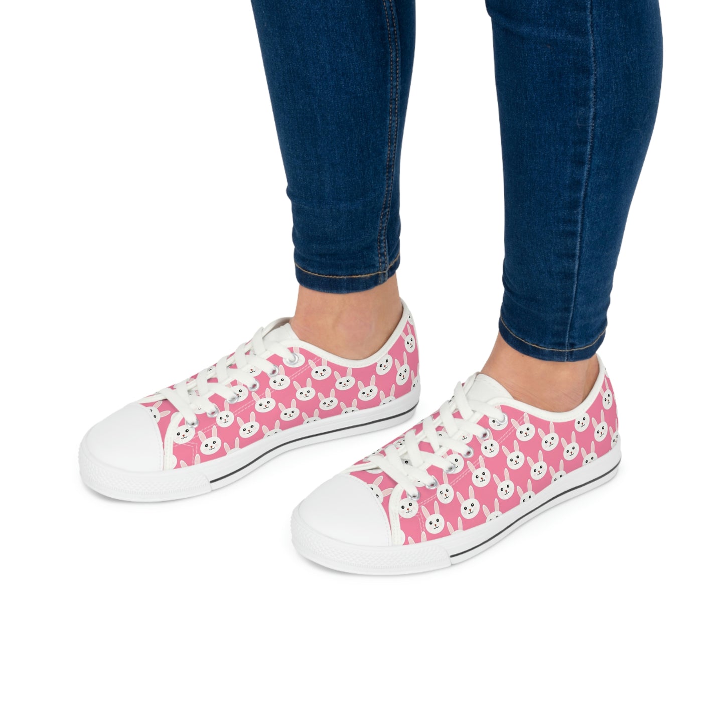 Pink Bunny Women's Low Top Sneakers